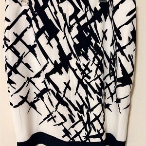 Tahari ASL Black and White Pencil Skirt
